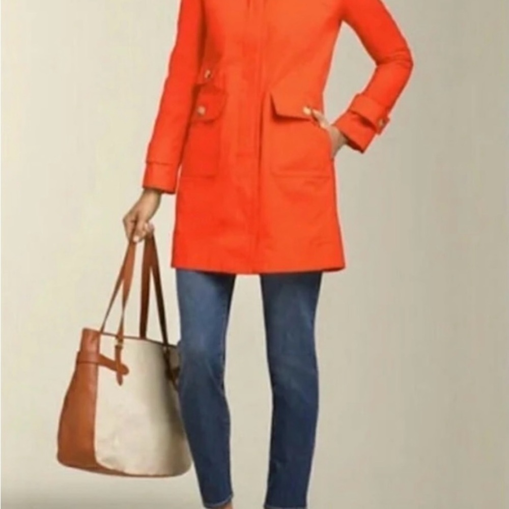 Talbots Petites Orange Modern Mac Trench Coat‎ Rain Jacket
Size 12P